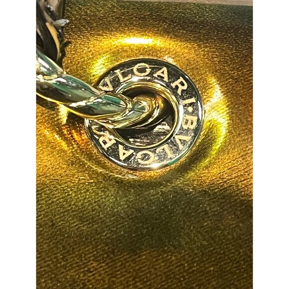 B-6. Bvlgari Leoni 2way Shoulder Bag Silver Patent Leather Gold - Picture 10 of 16